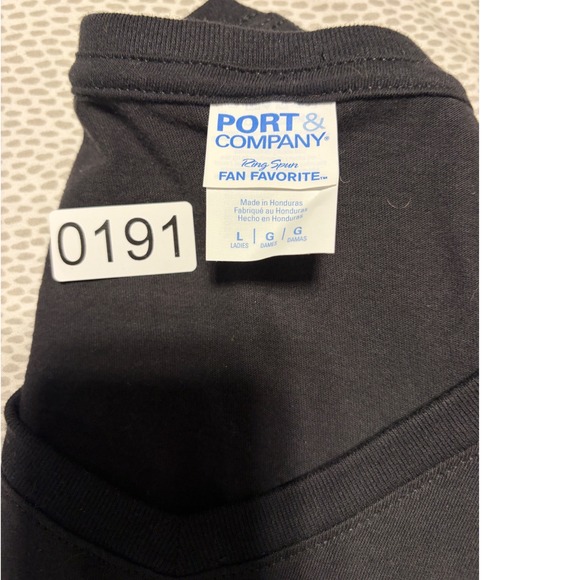 Port & CO. Leo Chicago White Cassox V-Neck Graphic T-Shirt Black Womens L VTG - Picture 7 of 7